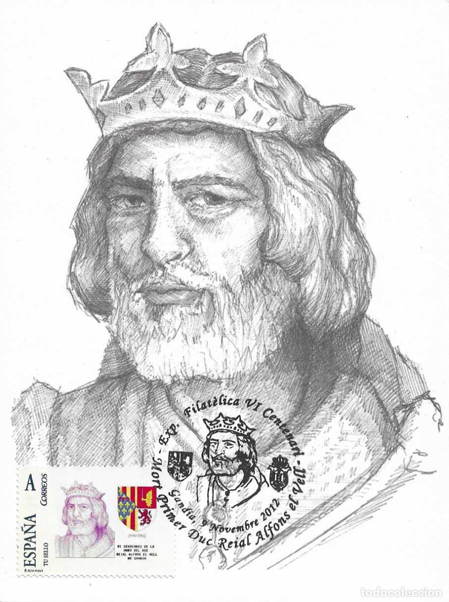 Briefmarken: RARO TU SELLO ALFONSO DE ARAGON EL VIEJO ALFONS EL VELL TM MOD 1 MATASELLOS GANDIA (VALENCIA) 2012