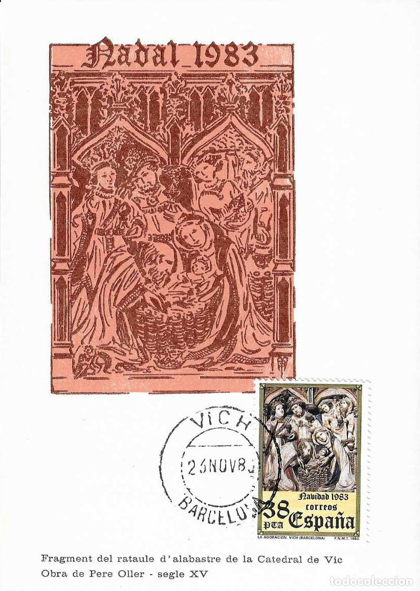 Sellos: NAVIDAD 1983 ADORACION REYES MAGOS VIC (EDIFIL 2730) EN TM PD MATASELLOS VICH (BARCELONA) RARO ASI