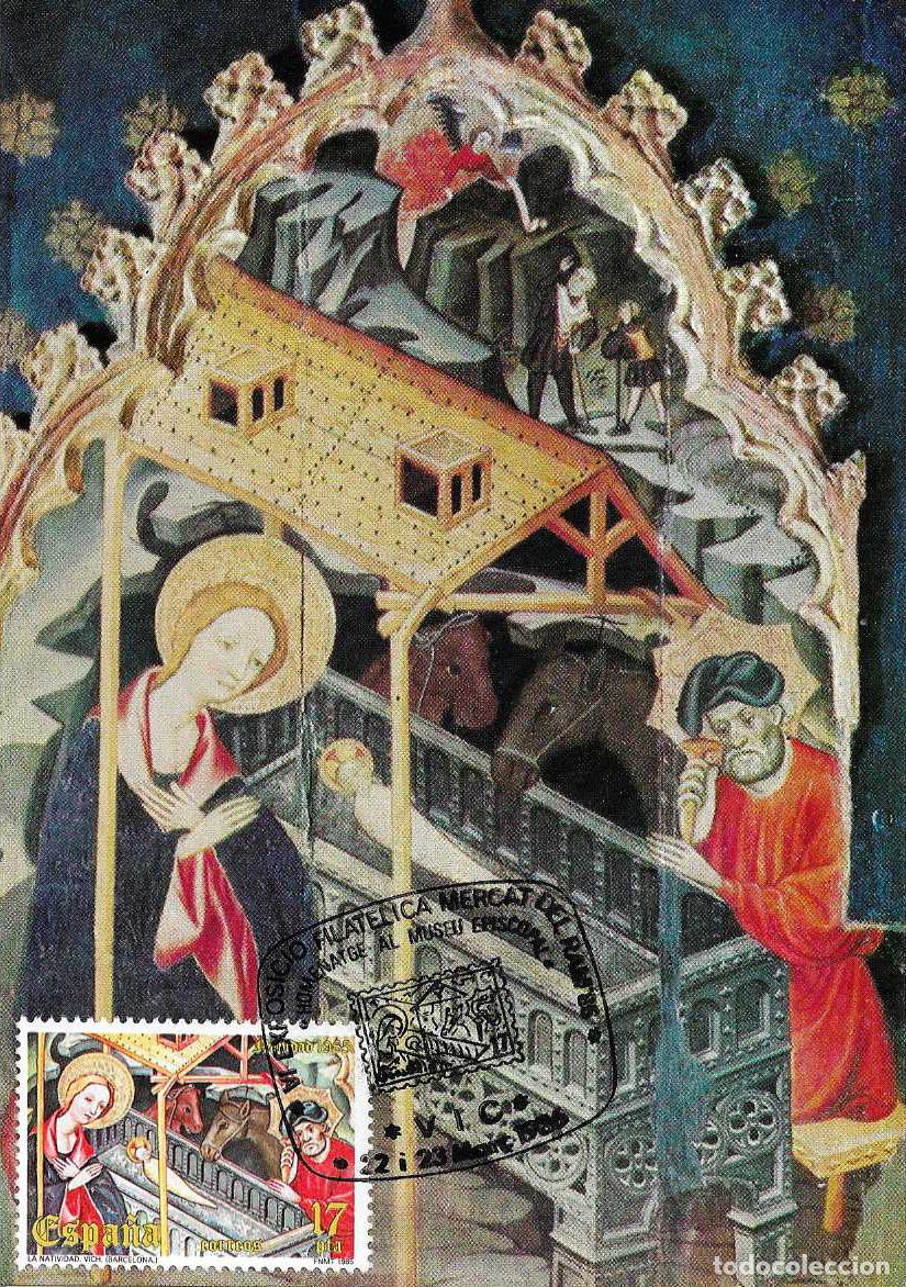 Sellos: NAVIDAD 1985 MUSEO EPISCOPAL DIOCESANO DE VIC (EDIFIL 2818) TM EXPOSICION VICH (BARCELONA) 1986 RARO