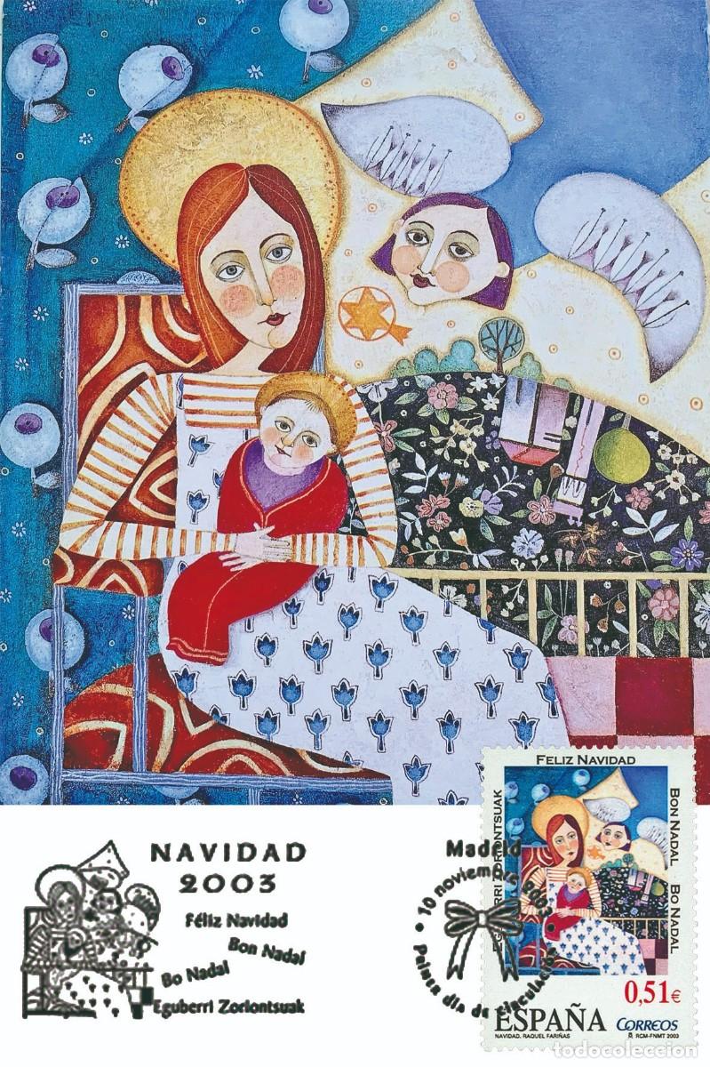 Sellos: Espa&ntilde;a Spain 2003 - Navidad 2003- carte maximum - Foto 1