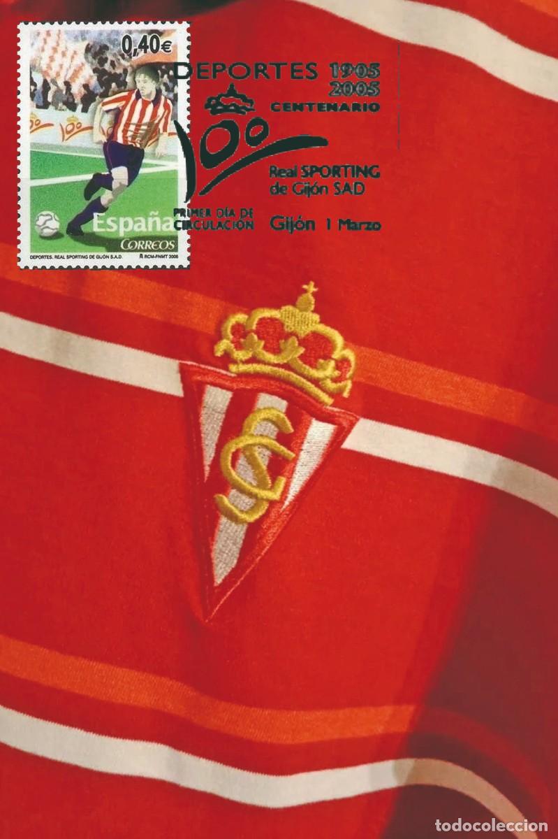 Sellos: Espa&ntilde;a Spain 2005 - Cent. Sporting Gijon carte maximum - Foto 1