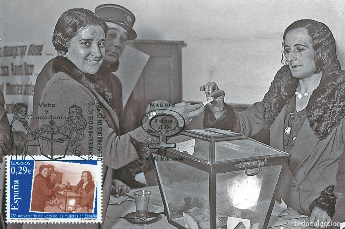 Sellos: Espa&ntilde;a Spain 2006 - 75 Aniv. del voto femenino en Espa&ntilde;a carte maximum