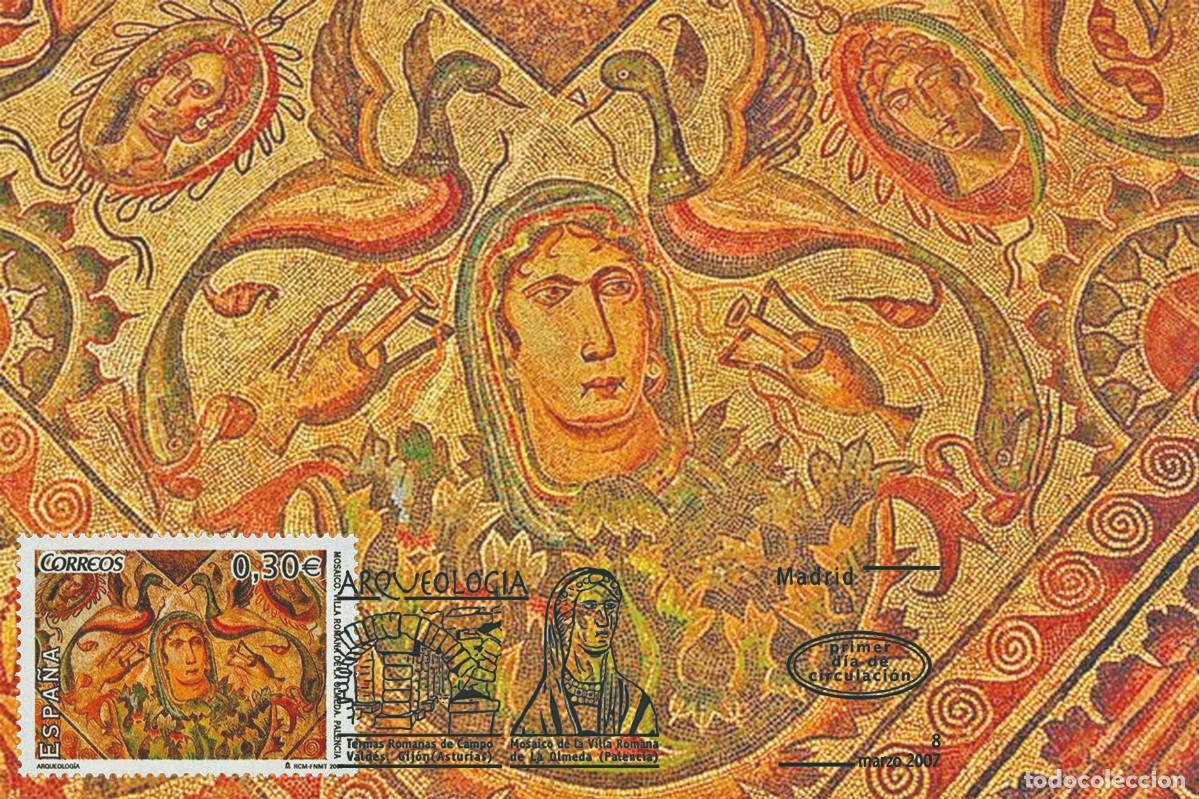 Sellos: Espa&ntilde;a Spain 2007 - Mosaico villa romana de la Olmeda, Palencia carte maximum