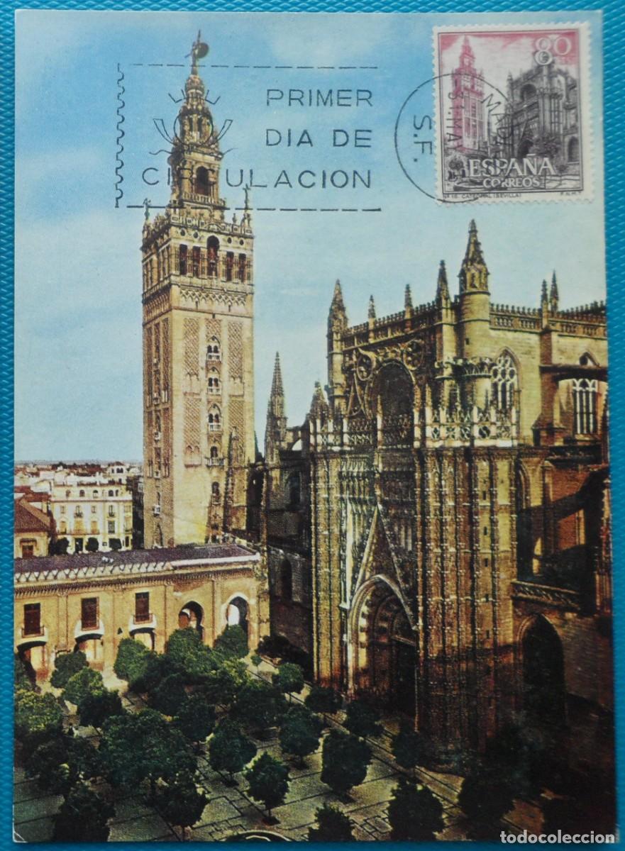 Sellos: 1965-ESPA&Ntilde;A-TARJETAS MAXIMAS-VER FOTO- N&ordm;1647-SERIE TURISTICA-SEVILLA-CATEDRAL