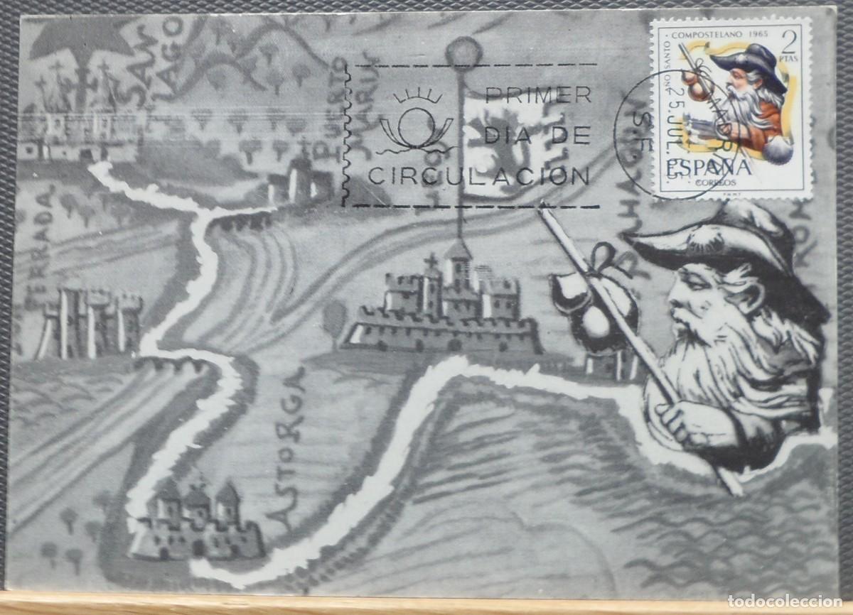 Sellos: 1965-ESPA&Ntilde;A-TARJETAS MAXIMAS-VER FOTO- N&ordm;1672/3-A&Ntilde;O SANTO COMPOSTELANO