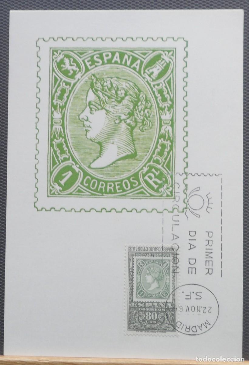 Sellos: 1965-ESPA&Ntilde;A-TARJETAS MAXIMAS-VER FOTO- N&ordm;1689/91-CENTENARIO DEL PRIMER SELLO DENTADO