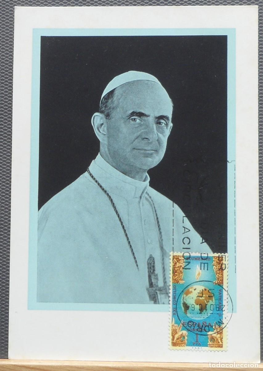 Sellos: 1965-ESPA&Ntilde;A-TARJETAS MAXIMAS-VER FOTO- N&ordm;1695-S.S.PABLO VI
