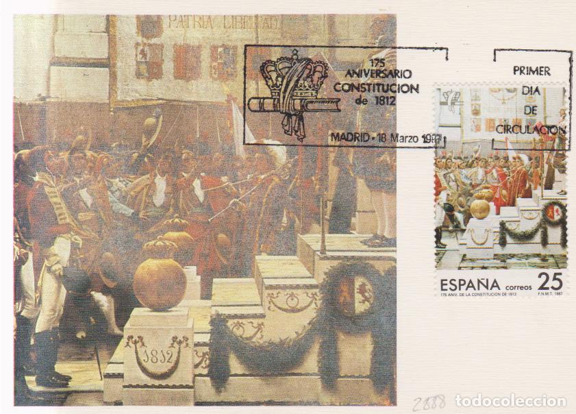 Sellos: 1987 edifil 2888 Tarjeta Maxima Aniversario de la Constitucion (E11077ai)