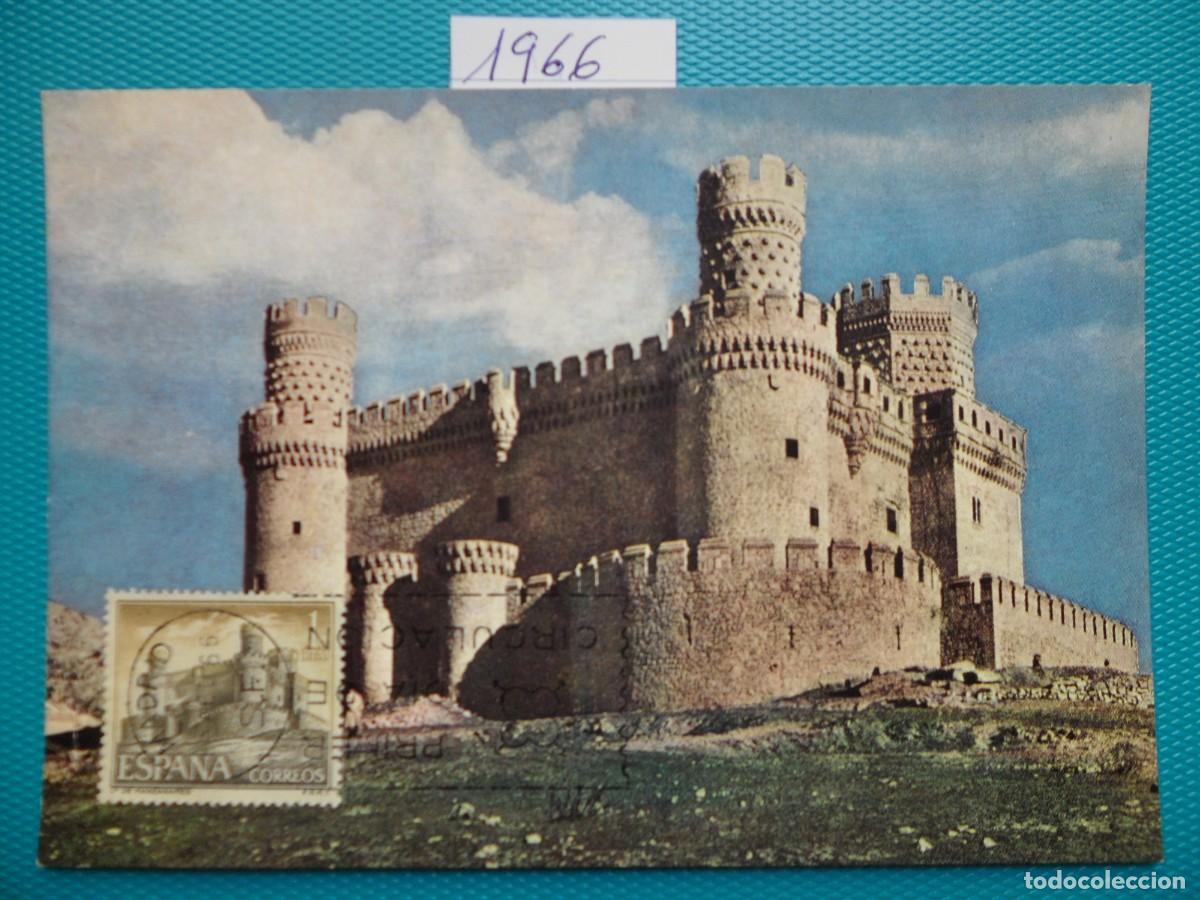 Sellos: 1966-ESPA&Ntilde;A-TARJETAS MAXIMAS-VER FOTO- N&ordm;1744-CASTILLOS DE ESPA&Ntilde;A-CASTILLO DE MANZANARES EL REAL(MAD