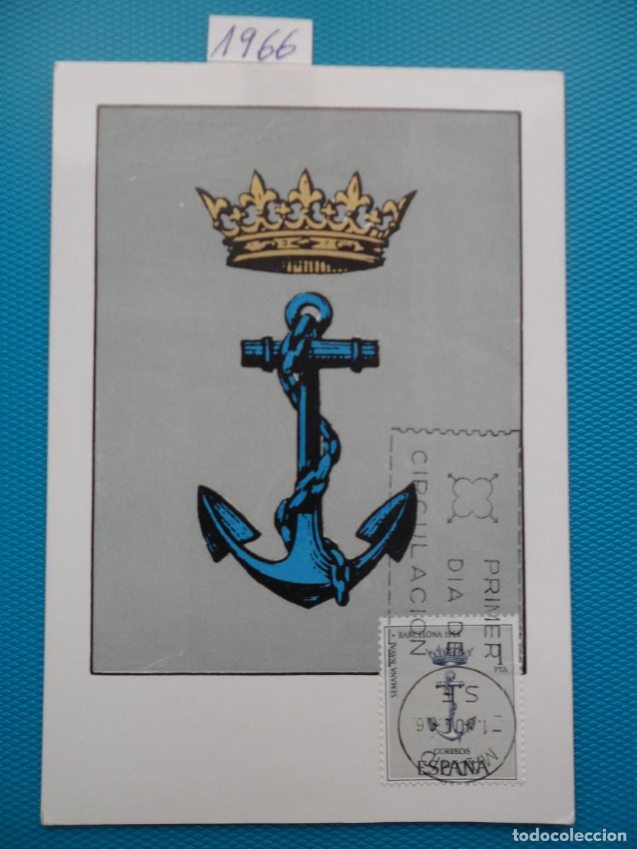 Sellos: 1966-ESPA&Ntilde;A-TARJETAS MAXIMAS-VER FOTO- N&ordm;1737-SEMANA NAVAL EN BARCELONA