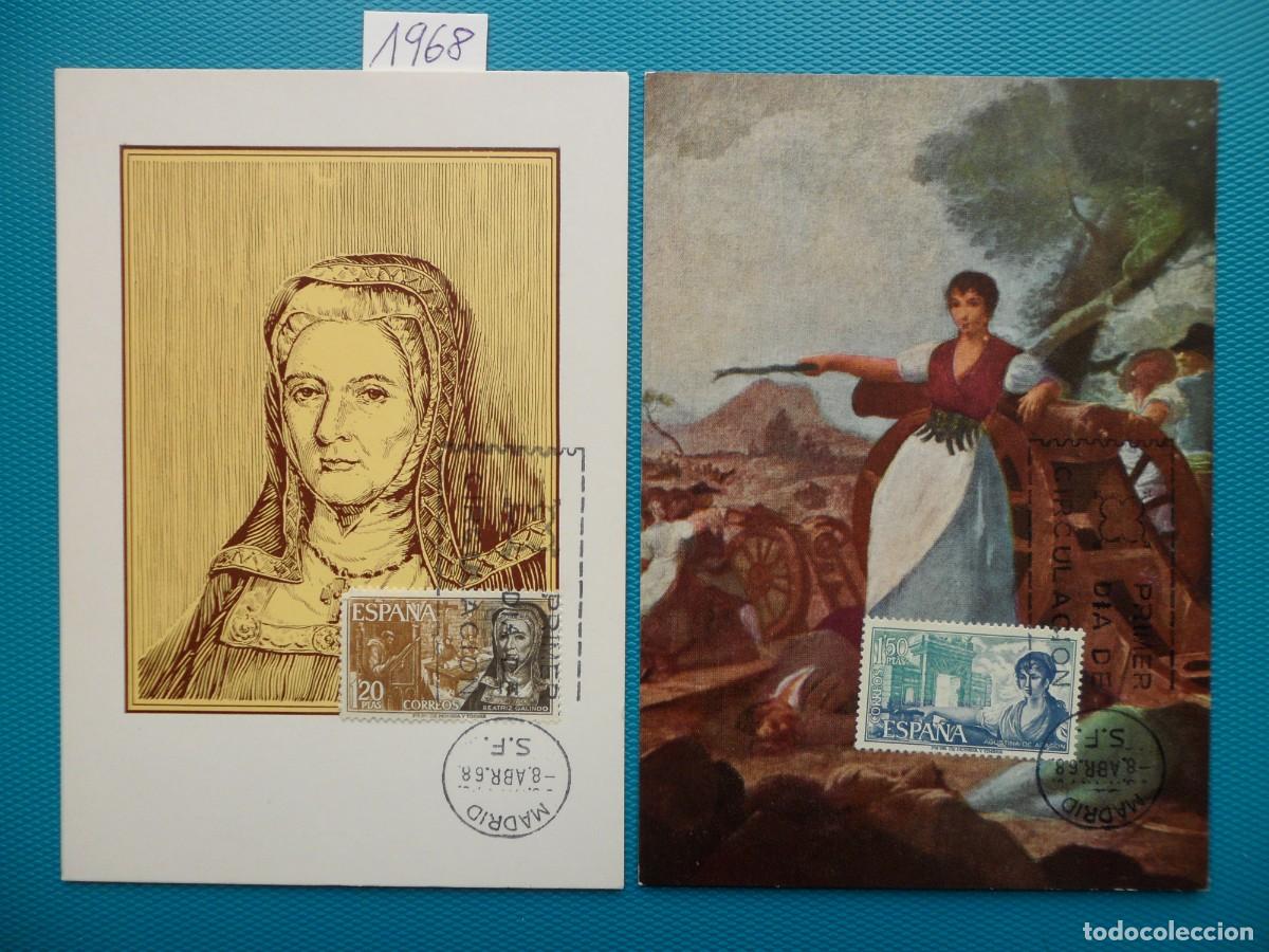 Sellos: 1968-ESPA&Ntilde;A-TARJETAS MAXIMAS-VER FOTO- N&ordm;1864/7-PERSONAJES ESPA&Ntilde;OLES