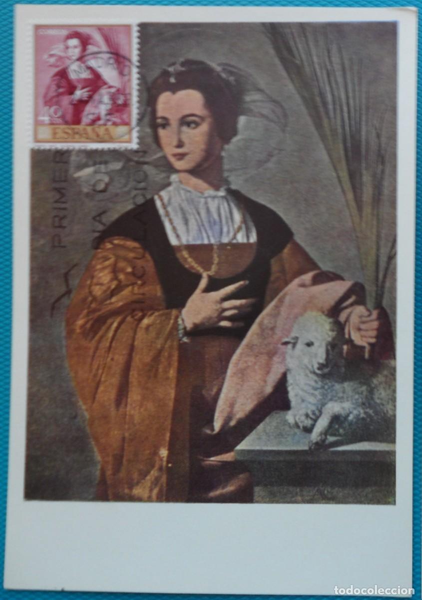 Sellos: 1969-ESPA&Ntilde;A-TARJETAS MAXIMAS-VER FOTO- N&ordm;1910-PINTOR ALONSO CANO(SANTA INES)