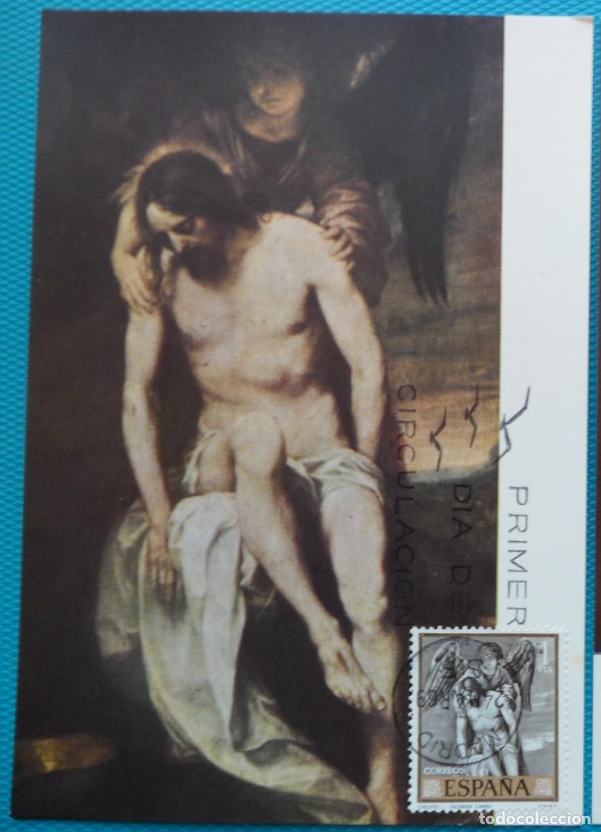 Sellos: 1969-ESPA&Ntilde;A-TARJETAS MAXIMAS-VER FOTO- N&ordm;1912-PINTOR ALONSO CANO(JESUCRISTO SOSTENIDO POR UN ANGEL)