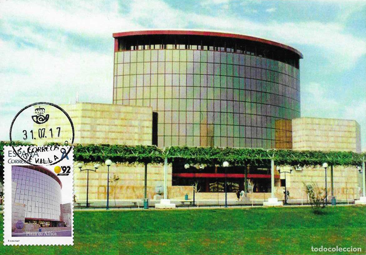 Timbres: RARO TU SELLO PLAZA DE AFRICA EN LA EXPOSICION EXPO 1992 SEVILLA 2017 EN TARJETA MAXIMA VER REVERSO