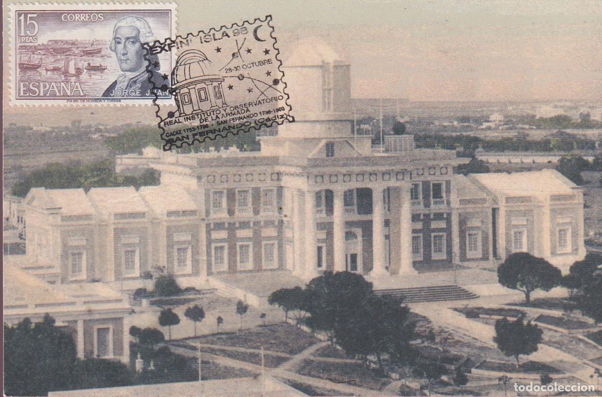 Sellos: SAN FERNANDO - CADIZ - EXFINUISLA 98 1998 - TARJETA MAXIMA EN CARTULINA