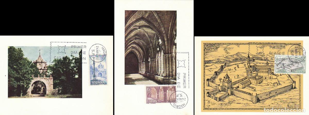 Sellos: EDIFIL 1834/6, MONASTERIO DE VERUELA (ZARAGOZA) TARJETA MAXIMA PRIMER DIA 24-11-1967, SERIE COMPLETA