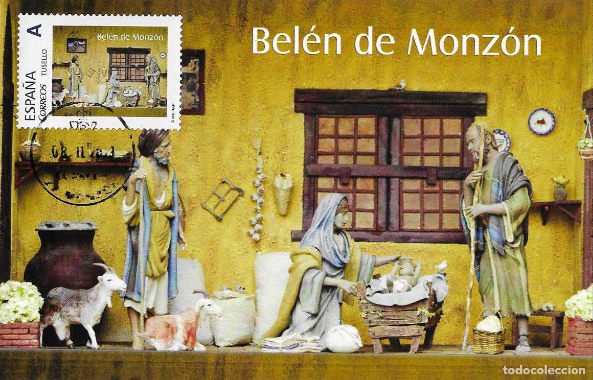 Selos: RARO TU SELLO NAVIDAD RELIGION BELEN DE MONZON (HUESCA) EN TM MATASELLOS MONZON 2013 VER REVERSO
