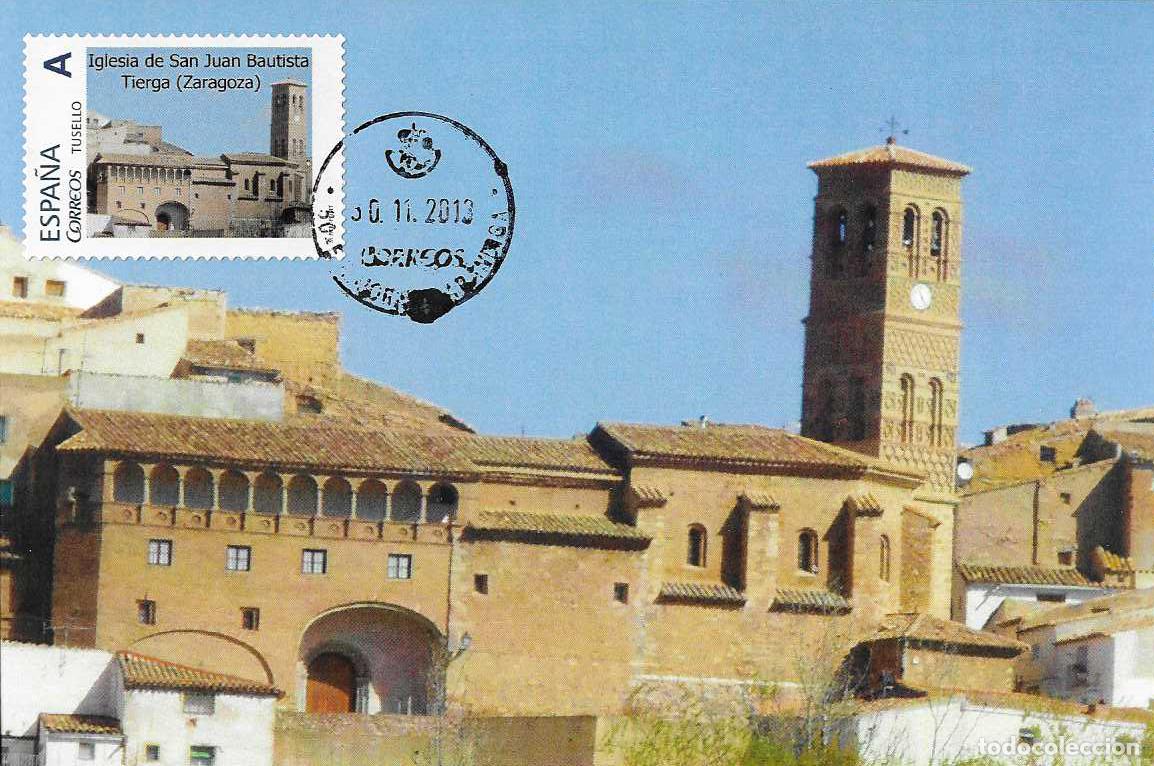 Sellos: RARO TU SELLO IGLESIA GOTICA DE SAN JUAN BAUSTISTA EN TIERGA (ZARAGOZA) TM MATASELLOS ARANDIGA 2013