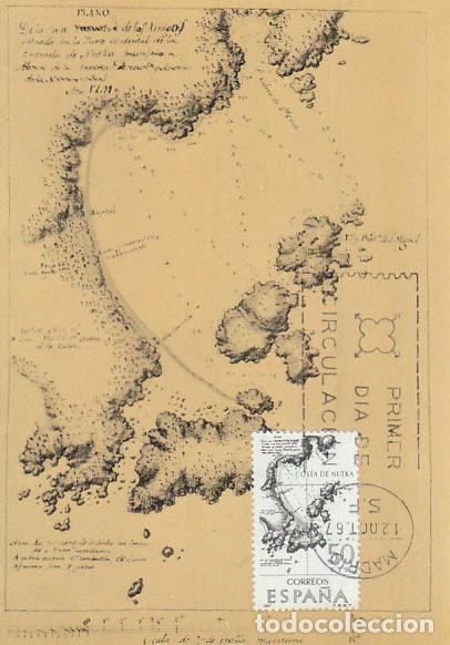 Sellos: Edifil 1820, forjadores de Am&eacute;rica: Costa de Nutka, TARJETA MAXIMA DE 12-10-1967