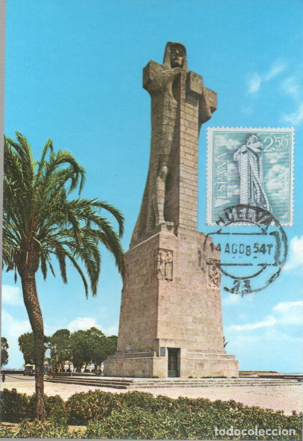Sellos: Edifil 1805, Monumento a Colon en Huelva, tarjeta m&aacute;xima de primer matasello de Huelva (1967)