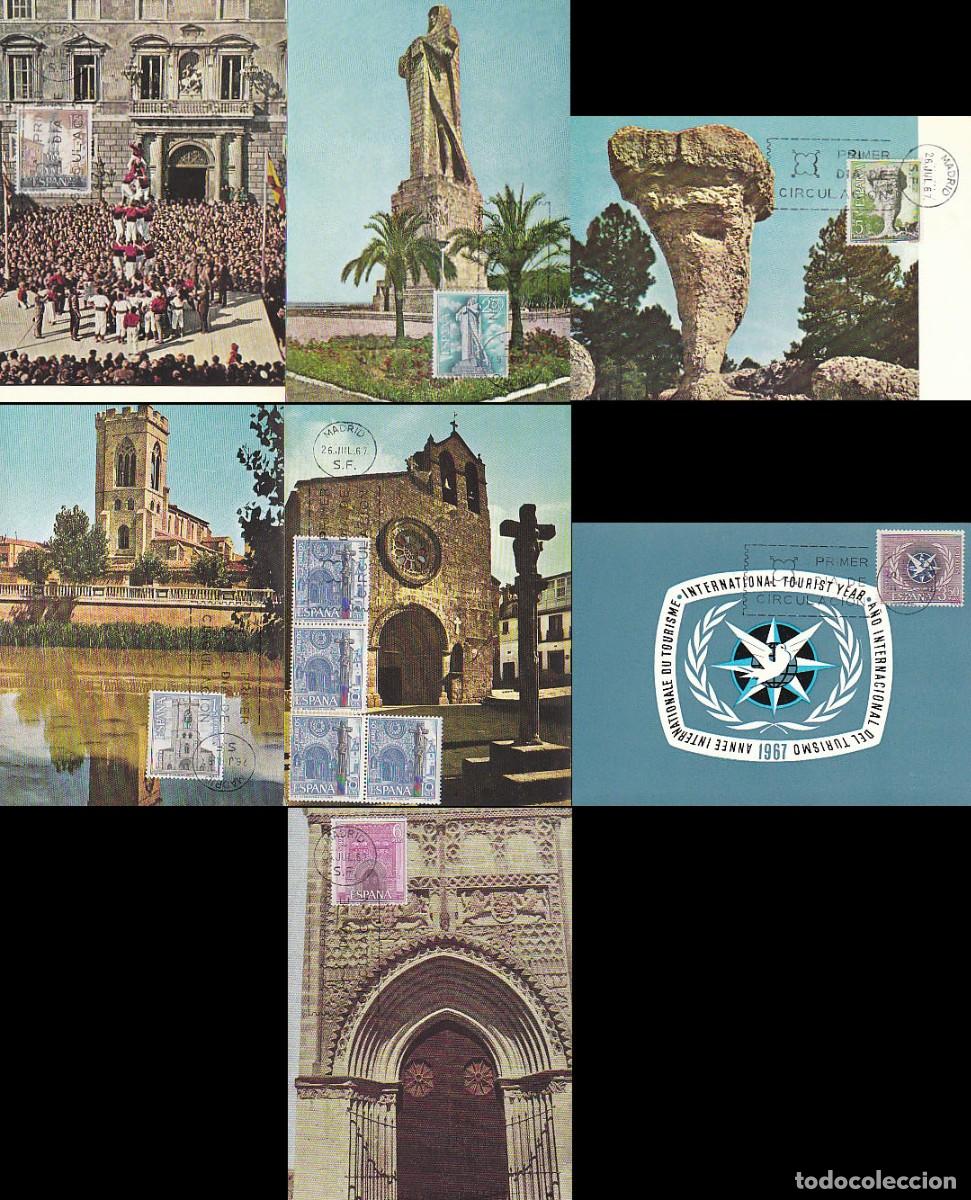 Sellos: EDIFIL 1802/8, SERIE TURISTICA 1967, TARJETA MAXIMA DE PRIMER DIA 26-7-1967, SERIE COMPLETA