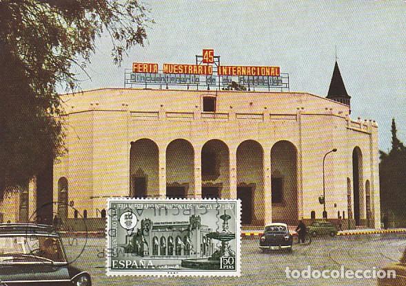 Sellos: EDIFIL 1797, FERIA MUESTRARIO DE VALENCIA, TARJETA MAXIMA DE PRIMER DIA DE 3-5-1967