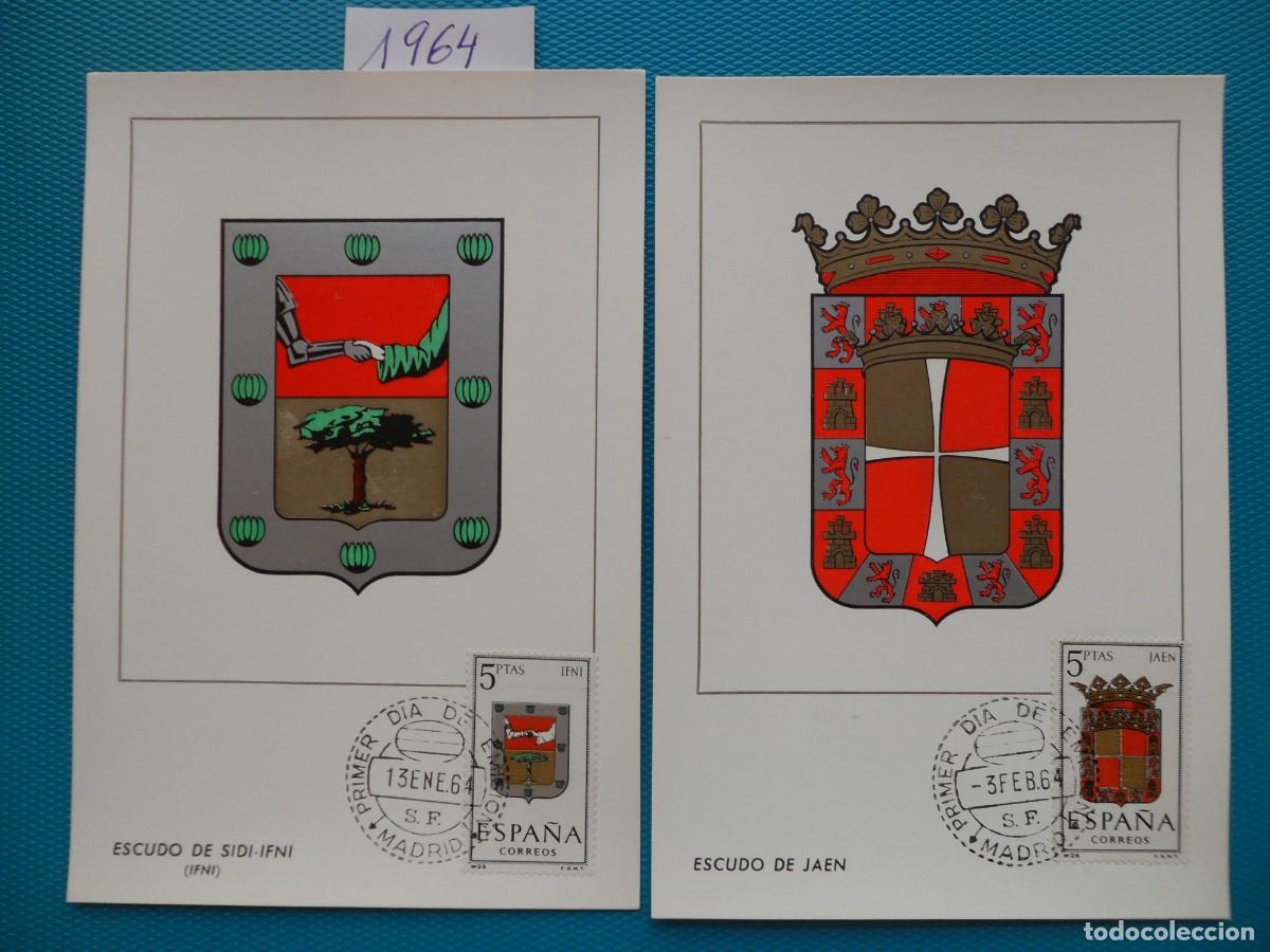 Sellos: 1964-ESPA&Ntilde;A-TARJETAS MAXIMAS-ESCUDOS-PROVINCIAS-VER FOTO-N&ordm;1551/62-A&Ntilde;O COMPLETO