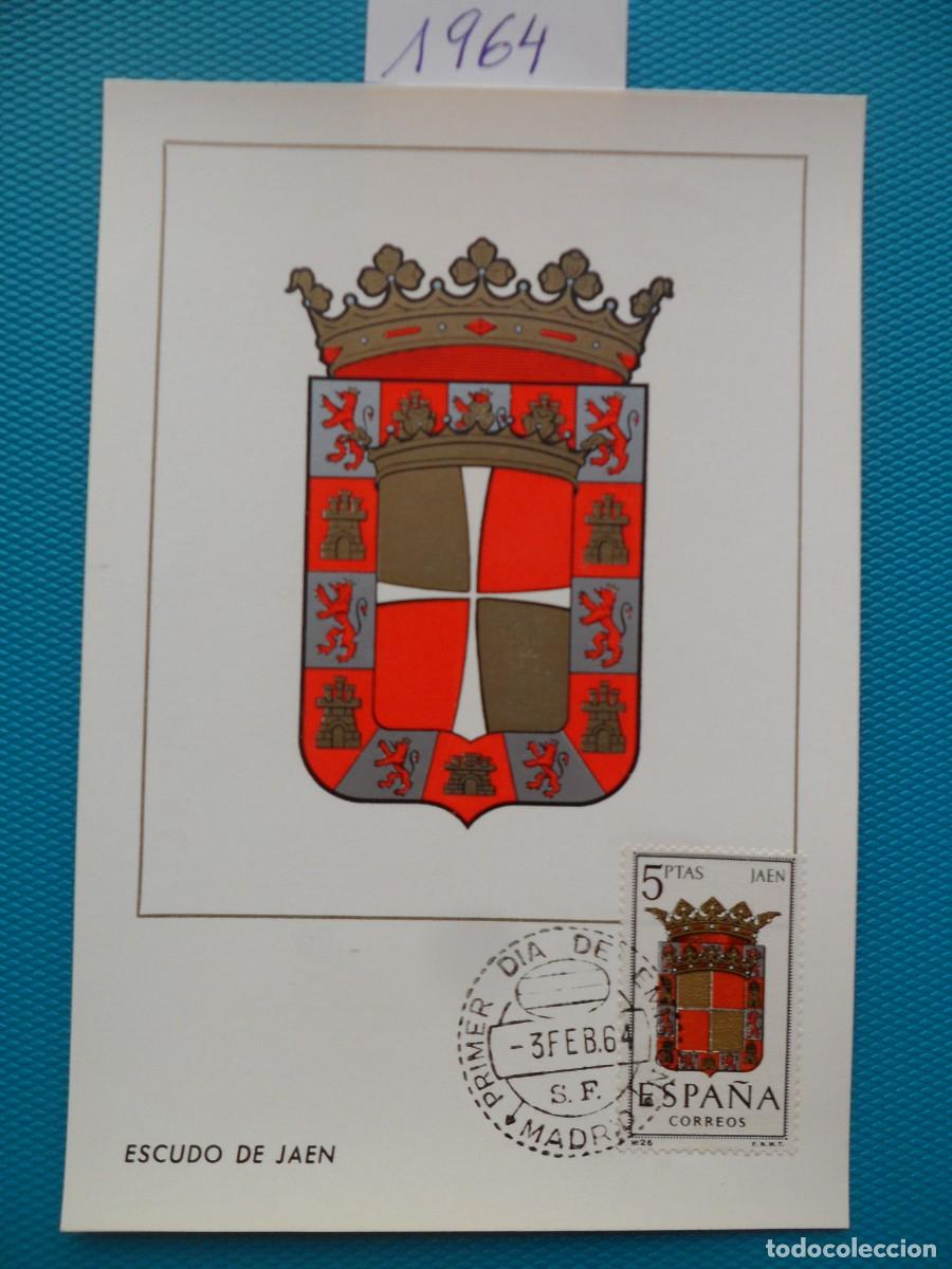 Sellos: 1964-ESPA&Ntilde;A-TARJETAS MAXIMAS-ESCUDOS-PROVINCIAS-VER FOTO-N&ordm;1552JAEN