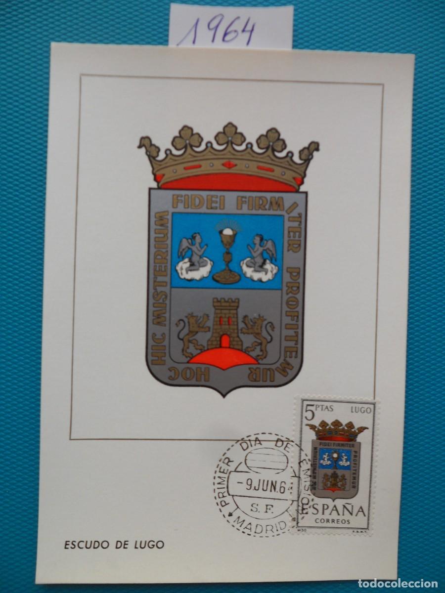 Sellos: 1964-ESPA&Ntilde;A-TARJETAS MAXIMAS-ESCUDOS-PROVINCIAS-VER FOTO-N&ordm;1556-LUGO