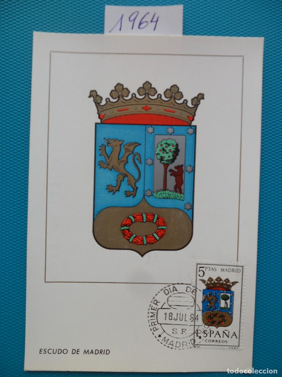 Sellos: 1964-ESPA&Ntilde;A-TARJETAS MAXIMAS-ESCUDOS-PROVINCIAS-VER FOTO-N&ordm;1557-MADRID