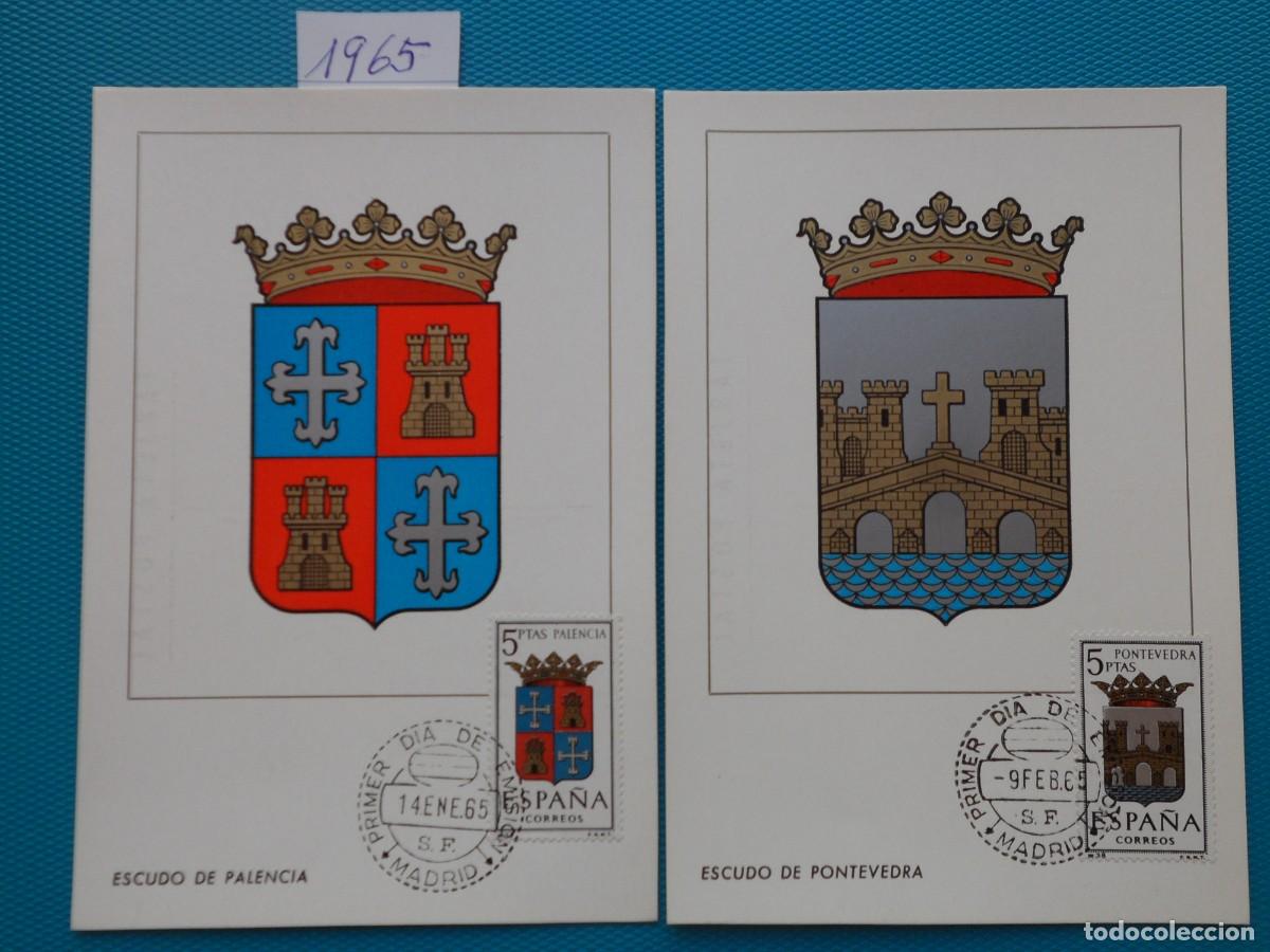 Sellos: 1965-ESPA&Ntilde;A-TARJETAS MAXIMAS-ESCUDOS-PROVINCIAS-VER FOTO-N&ordm;1631/42-A&Ntilde;O COMPLETO