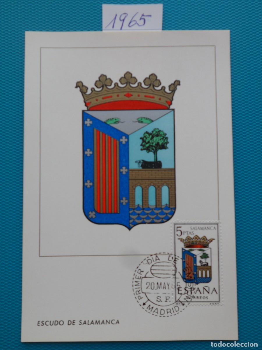 Sellos: 1965-ESPA&Ntilde;A-TARJETAS MAXIMAS-ESCUDOS-PROVINCIAS-VER FOTO-N&ordm;1635-SALAMANCA