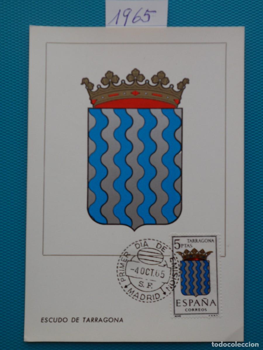 Sellos: 1965-ESPA&Ntilde;A-TARJETAS MAXIMAS-ESCUDOS-PROVINCIAS-VER FOTO-N&ordm;1640-TARRAGONA