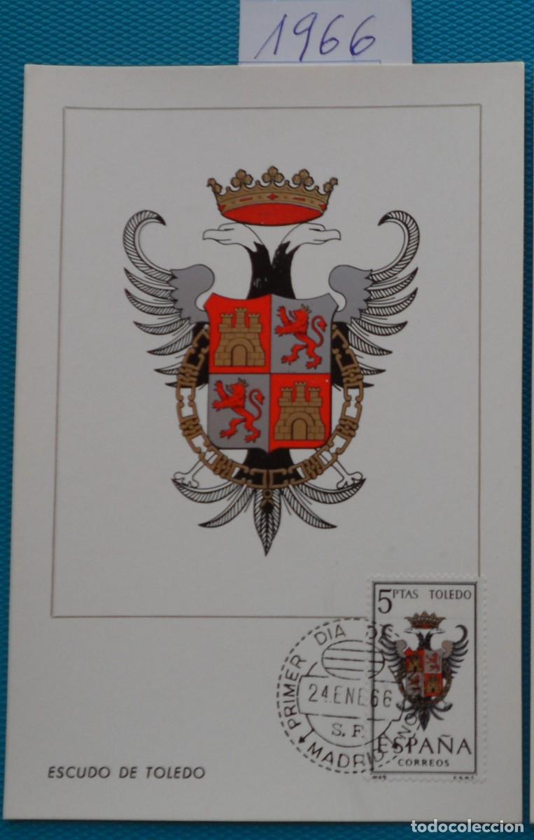 Sellos: 1966-ESPA&Ntilde;A-TARJETAS MAXIMAS-ESCUDOS-PROVINCIAS-VER FOTO-N&ordm;1696-TOLEDO