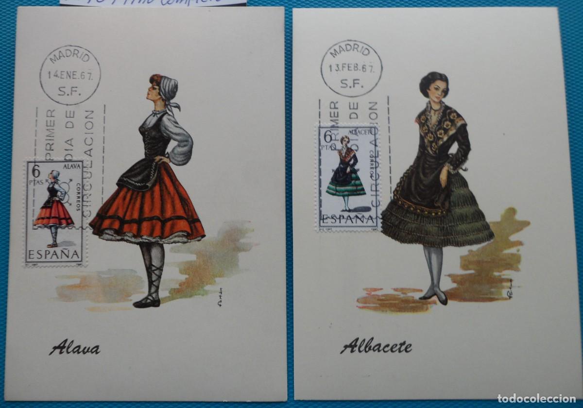 Sellos: 1967-ESPA&Ntilde;A-TARJETAS MAXIMAS-VER FOTO-TRAJES REGIONALES-N&ordm;1767/78-A&Ntilde;O COMPLETO