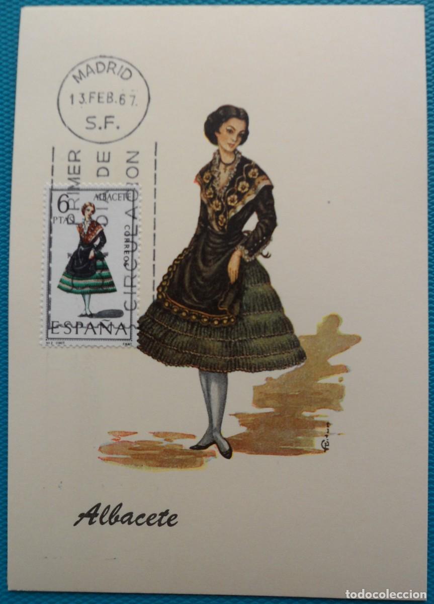 Sellos: 1967-ESPA&Ntilde;A-TARJETAS MAXIMAS-VER FOTO-TRAJES REGIONALES-N&ordm;1768-ALBACETE