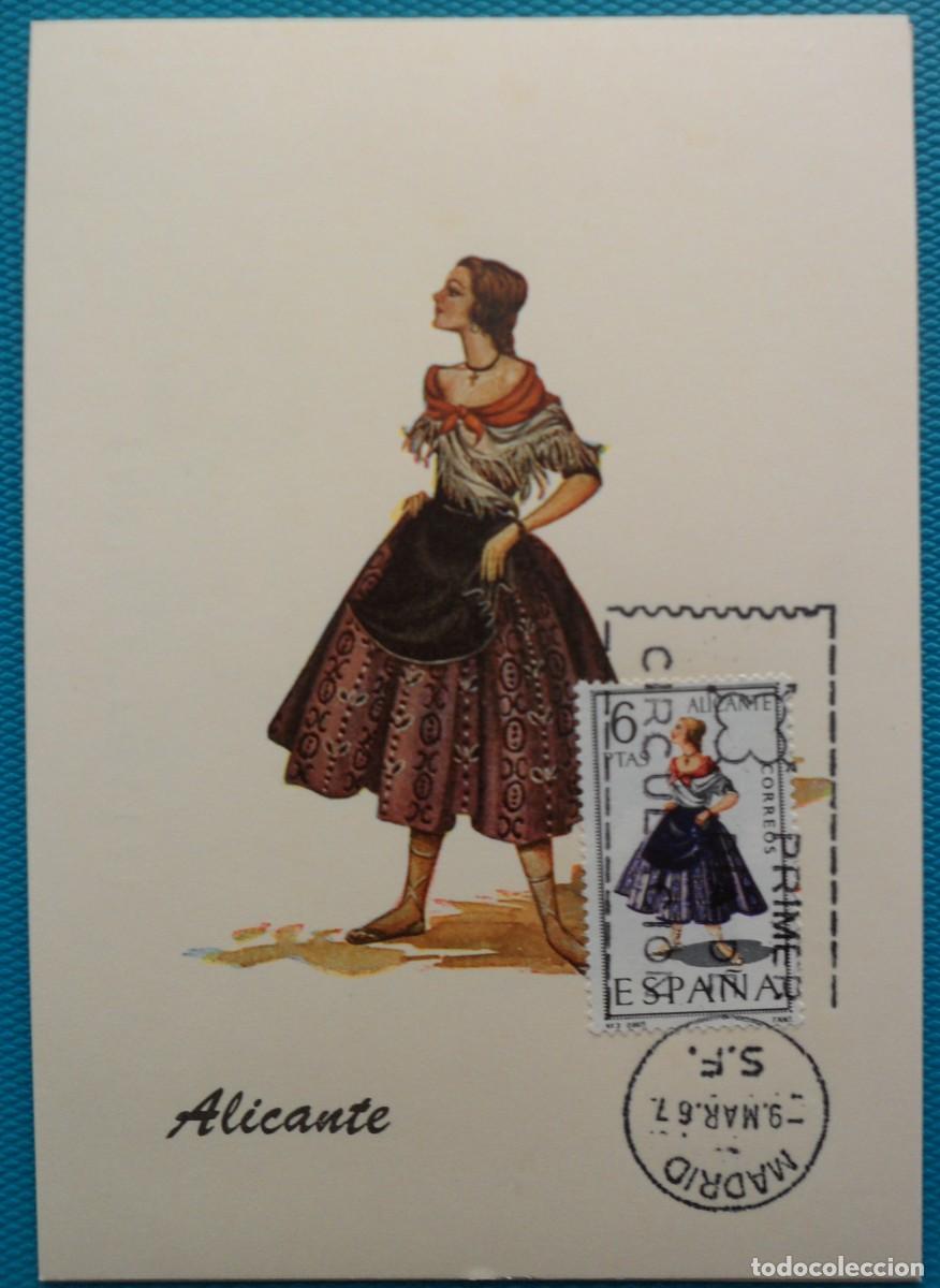 Sellos: 1967-ESPA&Ntilde;A-TARJETAS MAXIMAS-VER FOTO-TRAJES REGIONALES-N&ordm;1769-ALICANTE