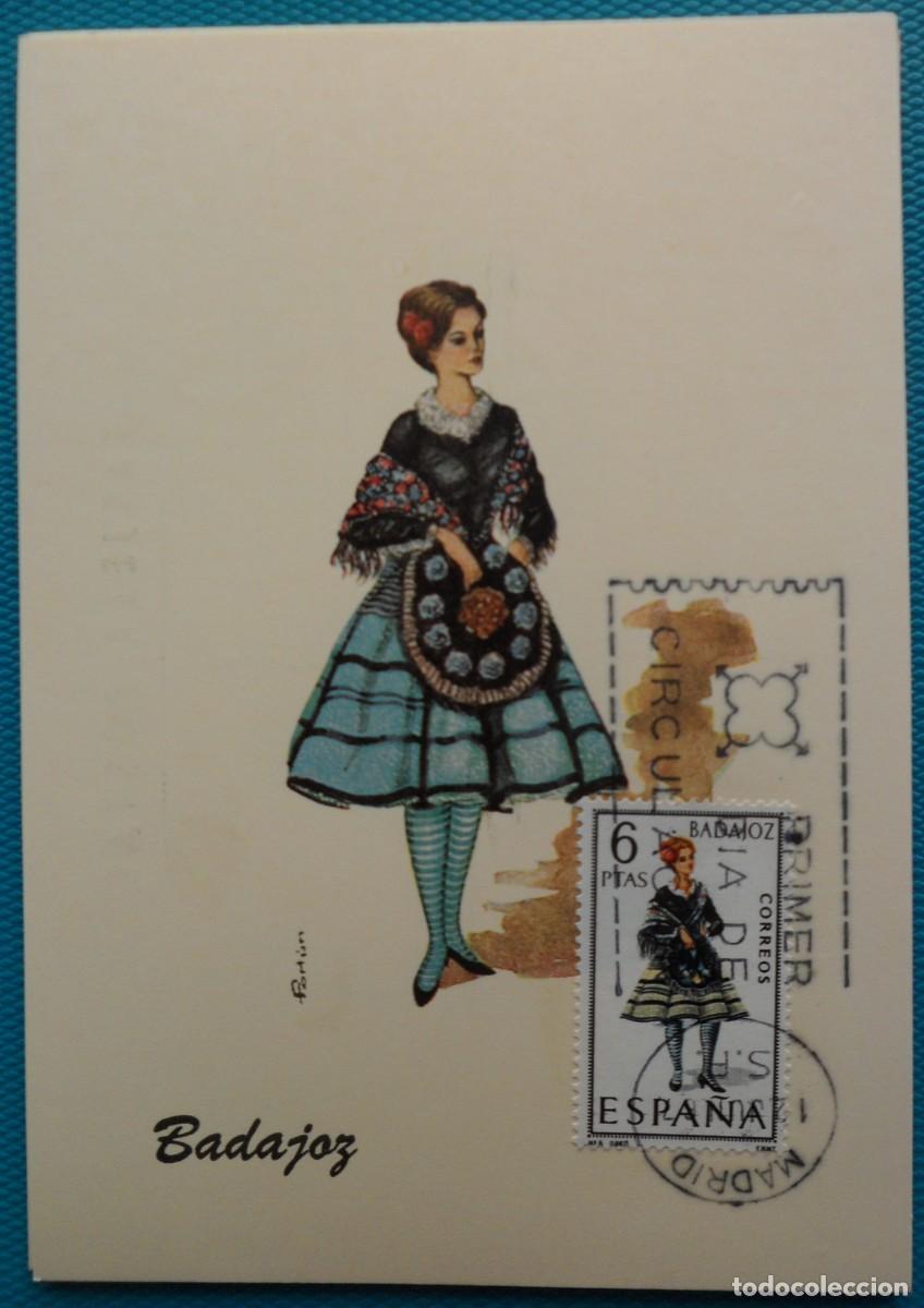 Sellos: 1967-ESPA&Ntilde;A-TARJETAS MAXIMAS-VER FOTO-TRAJES REGIONALES-N&ordm;1772-BADAJOZ