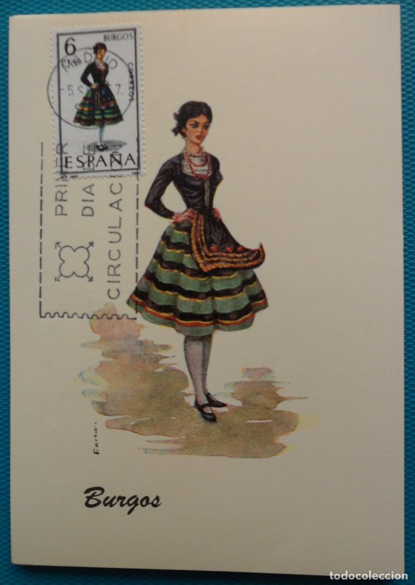 Sellos: 1967-ESPA&Ntilde;A-TARJETAS MAXIMAS-VER FOTO-TRAJES REGIONALES-N&ordm;1775-BURGOS