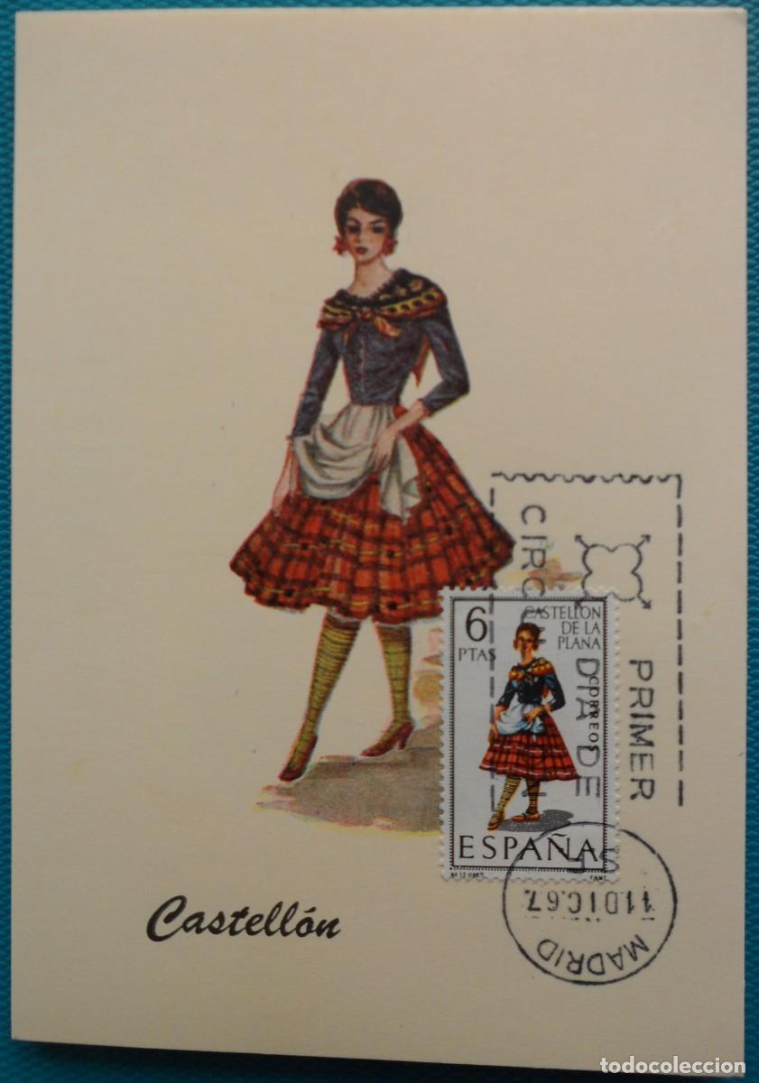 Sellos: 1967-ESPA&Ntilde;A-TARJETAS MAXIMAS-VER FOTO-TRAJES REGIONALES-N&ordm;1778-CASTELLON