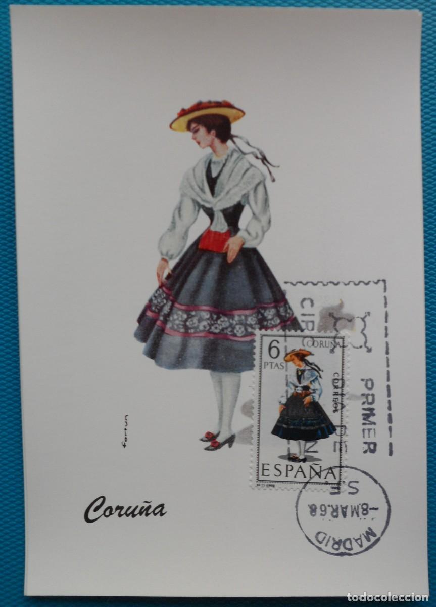 Sellos: 1968-ESPA&Ntilde;A-TARJETAS MAXIMAS-VER FOTO-TRAJES REGIONALES-N&ordm;1841-LA CORU&Ntilde;A