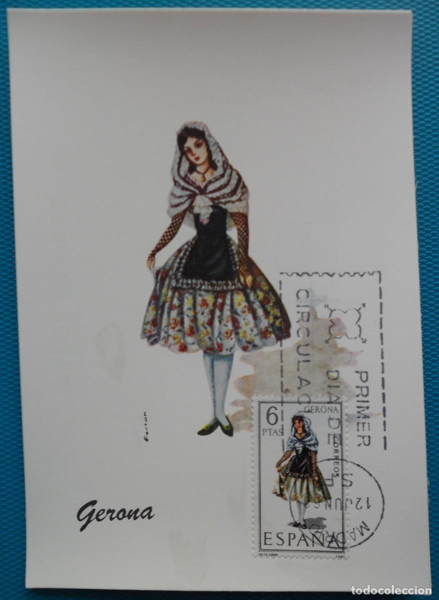Sellos: 1968-ESPA&Ntilde;A-TARJETAS MAXIMAS-VER FOTO-TRAJES REGIONALES-N&ordm;1844-GERONA