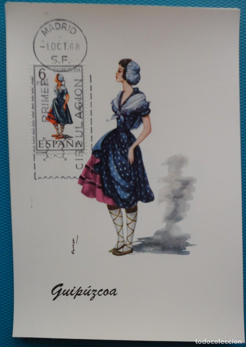 Sellos: 1968-ESPA&Ntilde;A-TARJETAS MAXIMAS-VER FOTO-TRAJES REGIONALES-N&ordm;1848-GUIPUZCOA