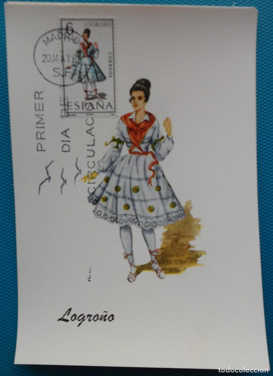 Sellos: 1969-ESPA&Ntilde;A-TARJETAS MAXIMAS-VER FOTO-TRAJES REGIONALES-N&ordm;19O2-LOGRO&Ntilde;O