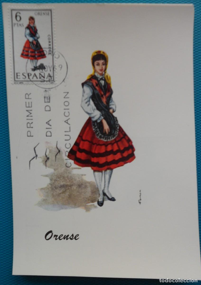 Sellos: 1969-ESPA&Ntilde;A-TARJETAS MAXIMAS-VER FOTO-TRAJES REGIONALES-N&ordm;19O8-ORENSE
