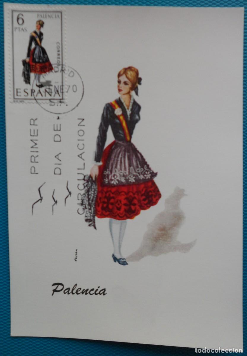 Sellos: 1970-ESPA&Ntilde;A-TARJETAS MAXIMAS-VER FOTO-TRAJES REGIONALES-N&ordm;1949-PALENCIA