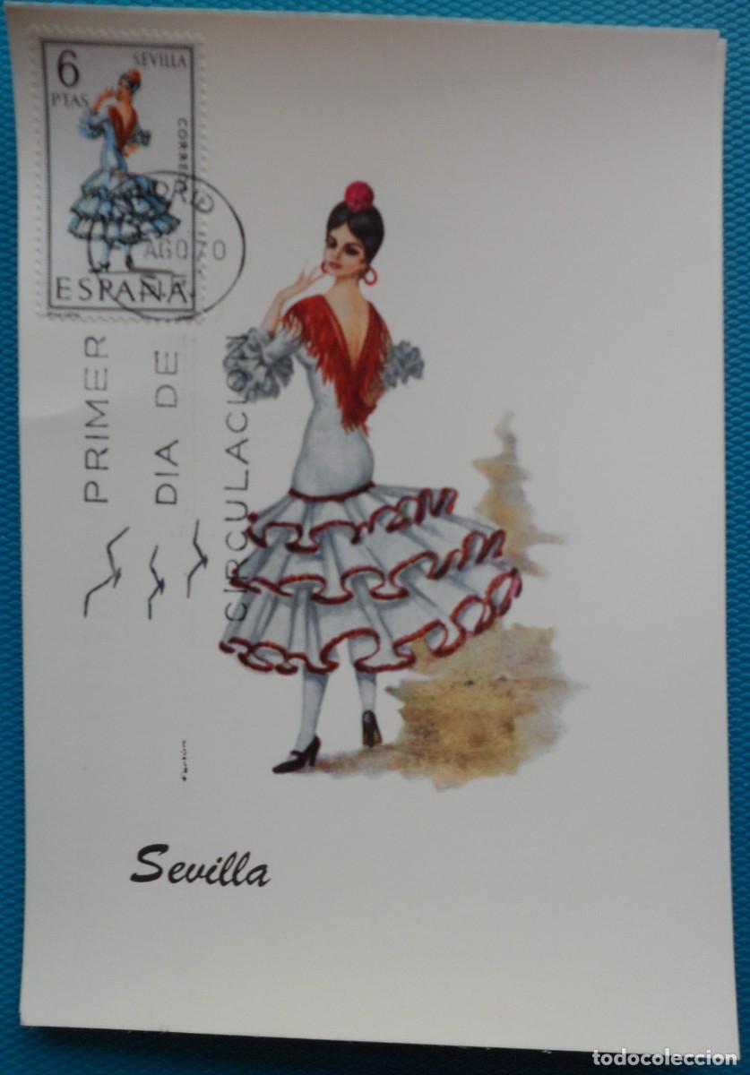 Sellos: 1970-ESPA&Ntilde;A-TARJETAS MAXIMAS-VER FOTO-TRAJES REGIONALES-N&ordm;1956-SEVILLA