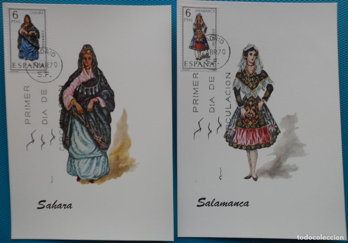 Sellos: 1970-ESPA&Ntilde;A-TARJETAS MAXIMAS-VER FOTO-TRAJES REGIONALES-N&ordm;1949/60-A&Ntilde;O COMPLETO
