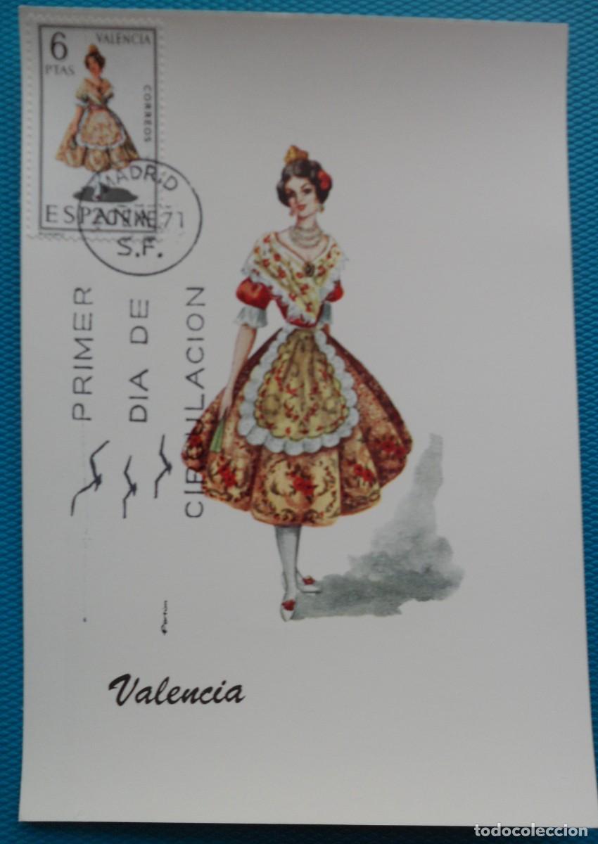 Sellos: 1971-ESPA&Ntilde;A-TARJETAS MAXIMAS-VER FOTO-TRAJES REGIONALES-N&ordm;2014-VALENCIA