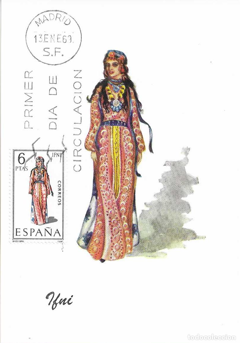 Sellos: TRAJE DE IFNI TRAJES TIPICOS ESPA&Ntilde;OLES 1969 (EDIFIL 1898) EN TARJETA MAXIMA PRIMER DIA DE MF WXZ
